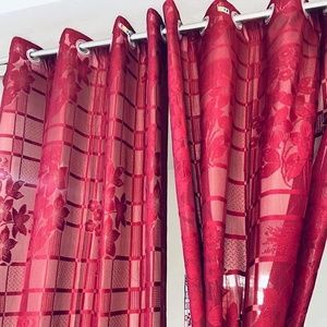 Semi sheer - Net or Voile Curtains - 7 feet. Pair. Floral pattern